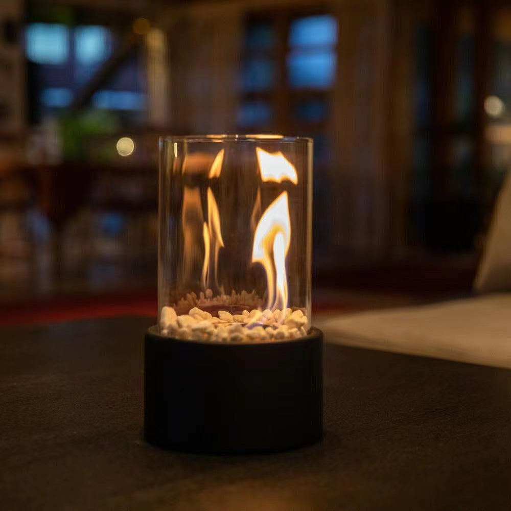 Desktop alcohol fireplace light