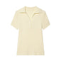 Style Knit Short Sleeve Polo Shirt for Women