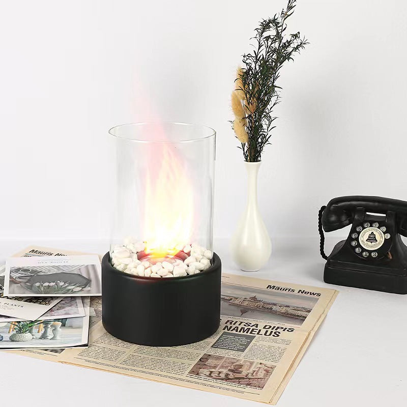 Desktop alcohol fireplace light