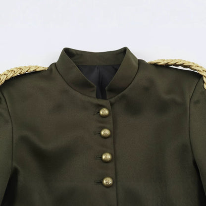 Single breasted rope knot decoration suit jacket for women