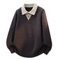 V-Neck Knit Polo Sweater