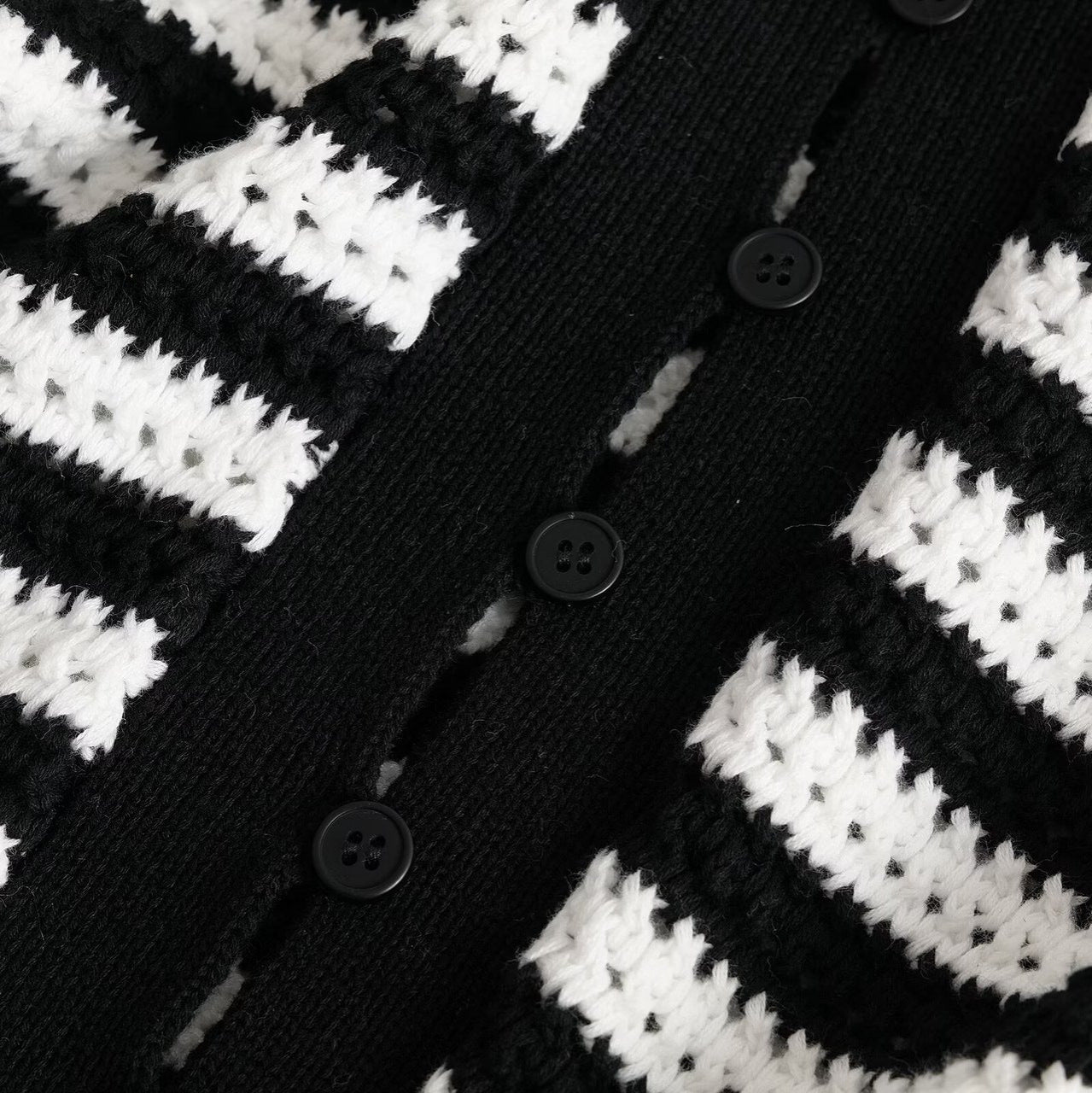 V-neck Striped Knit Cardigan Top