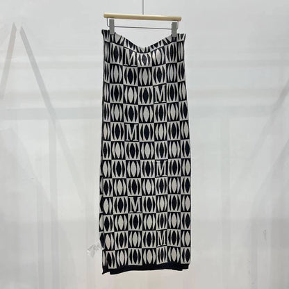 Cashmere wool double-sided jacquard knitted scarf - view 2