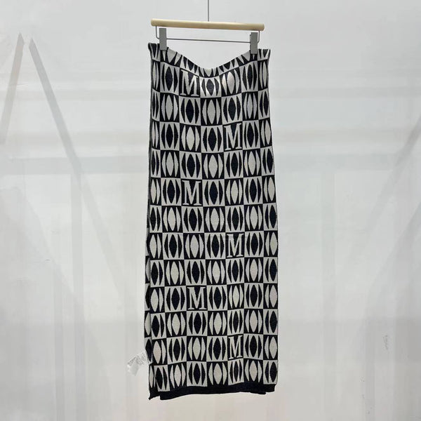 Cashmere wool double-sided jacquard knitted scarf - view 2