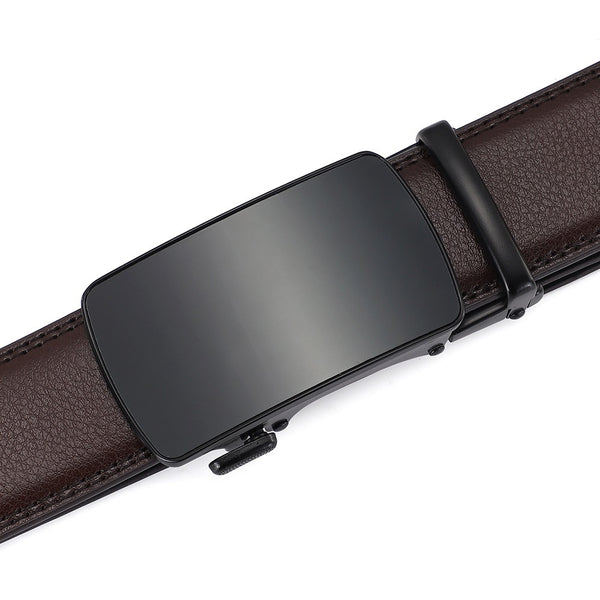Men's high-end automatic buckle two-layer cowhide belt