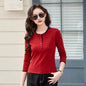 Round neck open button  T-shirt