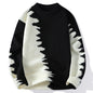Men's Color Block Long Sleeve Round Neck Knit Sweater
