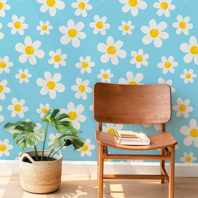 DAISY DAYDREAM SOFT BLUE WALLPAPER