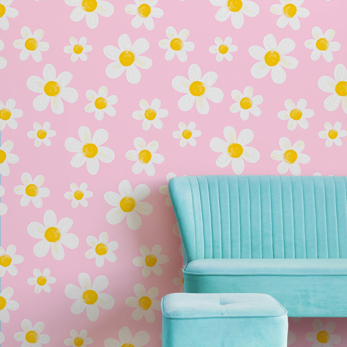 DAISY DAYDREAM SOFT PINK WALLPAPER