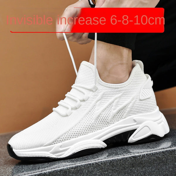 Summer height increasing men's shoes 10cm breathable fly woven mesh sports and leisure board shoes