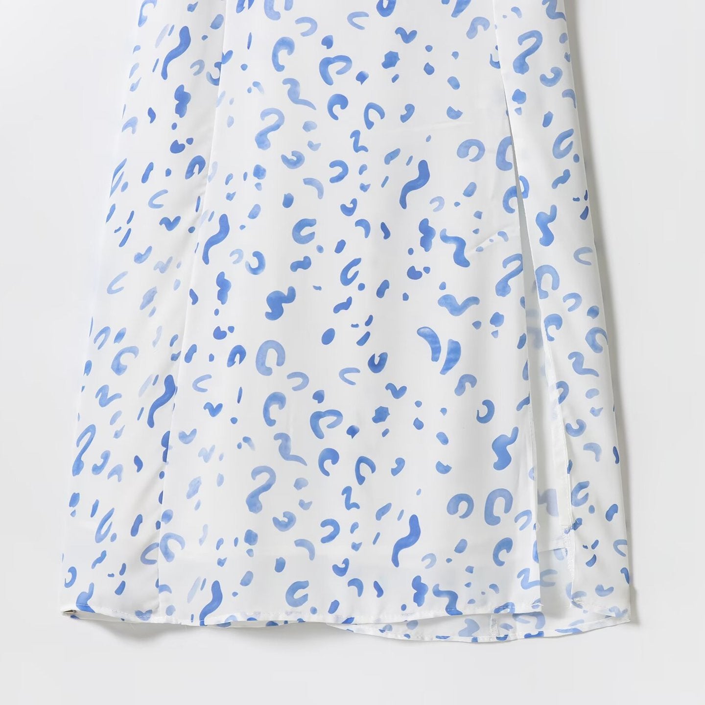 Patterned Print Sexy Side Slit Tie Strap Dress