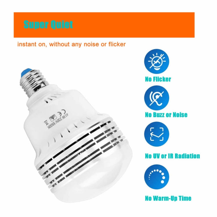 MANTOO PGL45 45W 230V 5500K 5460LM LED Light Bulb for Photography Lighting