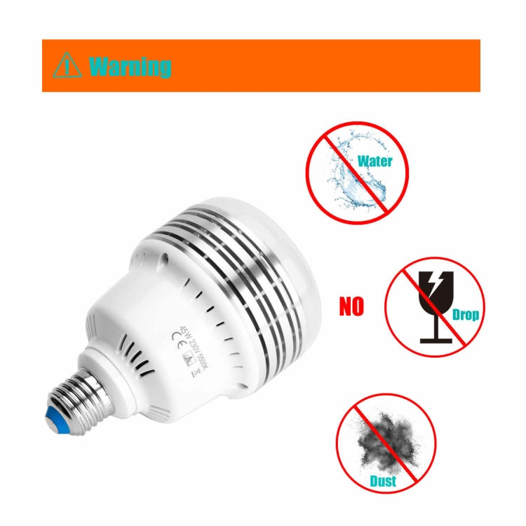 MANTOO PGL45 45W 230V 5500K 5460LM LED Light Bulb for Photography Lighting