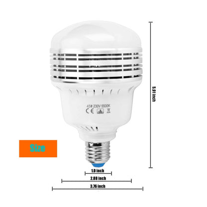 MANTOO PGL45 45W 230V 5500K 5460LM LED Light Bulb for Photography Lighting