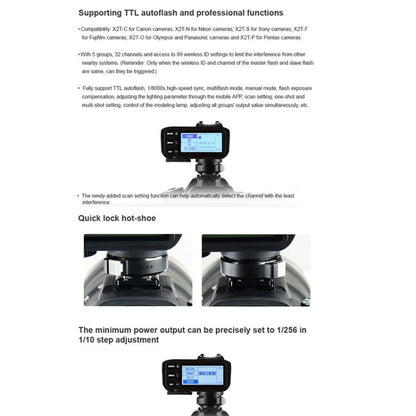 Godox X2T-C E-TTL II Bluetooth Wireless Flash Trigger for Canon (Black)