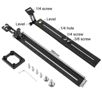 BEXIN VR-380 Plaque de serrage rapide étendue de 380 mm en alliage d'aluminium pour Manfrotto / Sachtler (Noir)