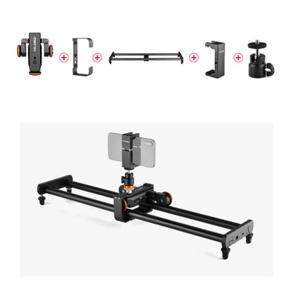 Rail de glissière YELANGU L60E 60cm + Dolly vidéo 3 roues L4 avec pince de téléphone et rotule