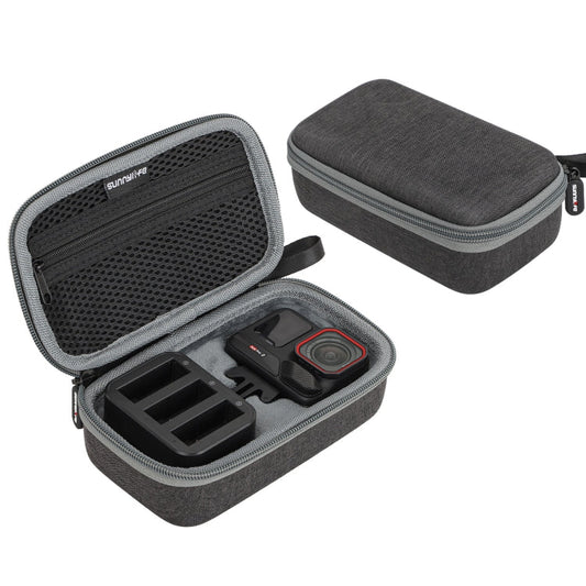 Pour Insta360 Ace / Ace Pro 1 / Ace Pro 2 Sunnylife Étui de transport portable Sac à main Mini étui de voyage Organisateur Sac de protection (Gris foncé)