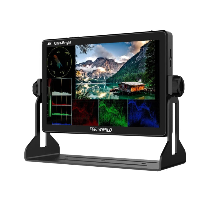 FEELWORLD LUT11H 10.1 Inch Ultra Bright 2000nit DSLR Camera Field Monitor Touch Screen 4K HDMI F970 External Power and Install Kit (UK Plug)