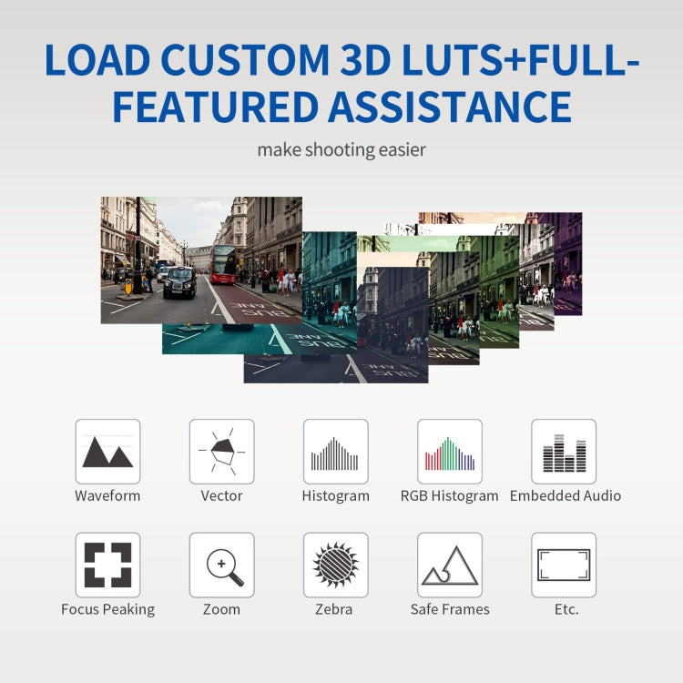 FEELWORLD LUT11H 10.1 Inch Ultra Bright 2000nit DSLR Camera Field Monitor Touch Screen 4K HDMI F970 External Power and Install Kit (UK Plug)