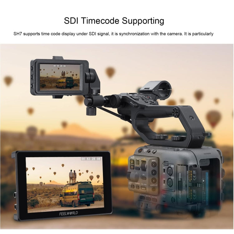 FEELWORLD SH7 7-inch Ultra Bright 2200nit On-camera Monitor SDI HDMI Cross Conversion (Black)