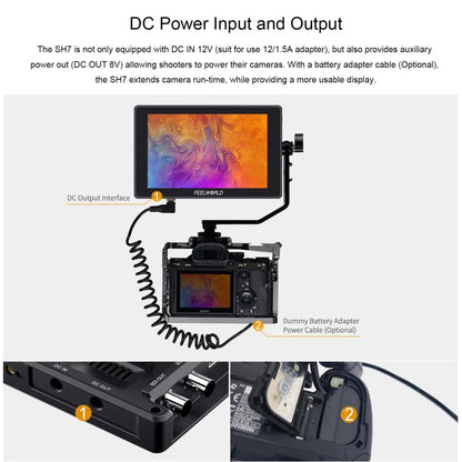 FEELWORLD SH7 7-inch Ultra Bright 2200nit On-camera Monitor SDI HDMI Cross Conversion (Black)