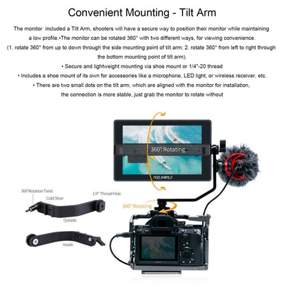 FEELWORLD SH7 7-inch Ultra Bright 2200nit On-camera Monitor SDI HDMI Cross Conversion (Black)