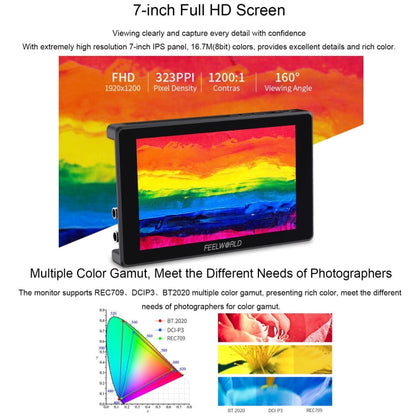 FEELWORLD SH7 7-inch Ultra Bright 2200nit On-camera Monitor SDI HDMI Cross Conversion (Black)