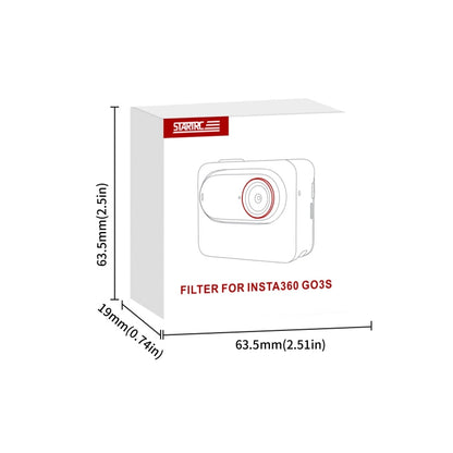 For Insta360 GO 3S STARTRC 4 in 1 ND8 ND16 ND32 ND64 Camera Lens Filter (Black Red)