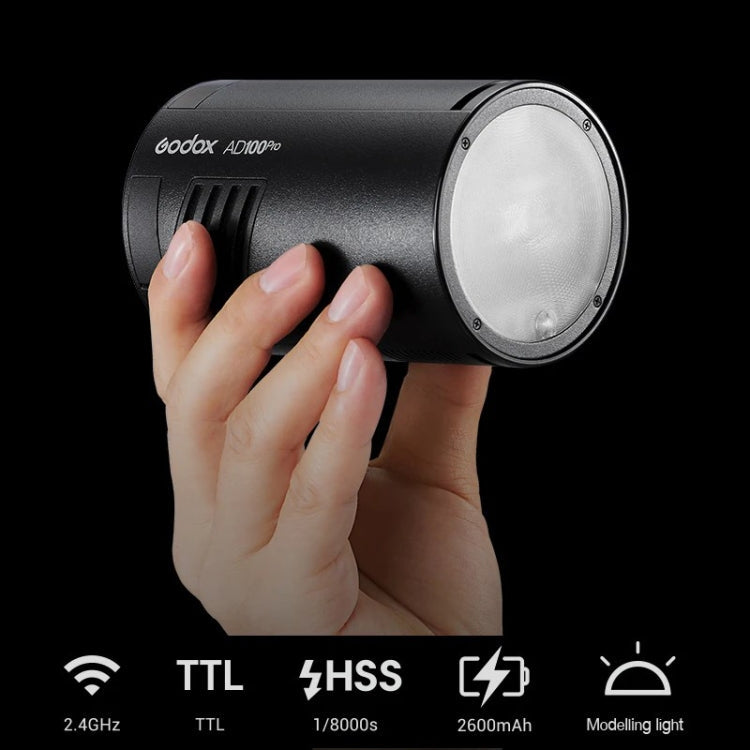 Godox AD100Pro 100Ws Pocket Flash Outdoor Speedlite Light ​Kits (Black)