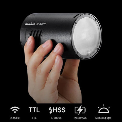 Godox AD100Pro 100Ws Pocket Flash Outdoor Speedlite Light ​Kits (Black)