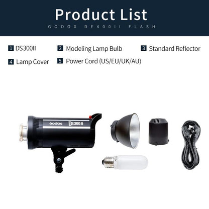 Godox DS300II 300Ws Studio Flash Light Strobe Lamp Head Bowens Mount Speedlight (EU Plug)
