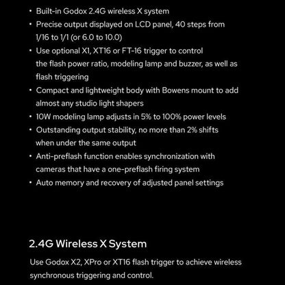 Godox SK300II-V Studio Flash Photo Light 300Ws Bowens Mount Monolight Light (EU Plug)