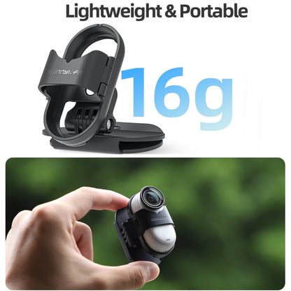 Pour Insta360 GO3 / GO 3S Pince de fixation Sunnylife pour casquette de baseball Support à dégagement rapide pour caméra POV Vlog (Noir)