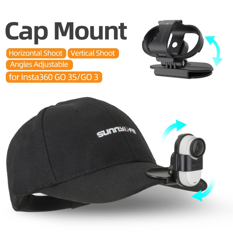 Pour Insta360 GO3 / GO 3S Pince de fixation Sunnylife pour casquette de baseball Support à dégagement rapide pour caméra POV Vlog (Noir)