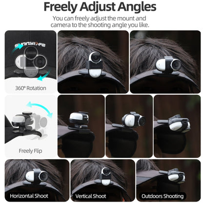 Pour Insta360 GO3 / GO 3S Pince de fixation Sunnylife pour casquette de baseball Support à dégagement rapide pour caméra POV Vlog (Noir)