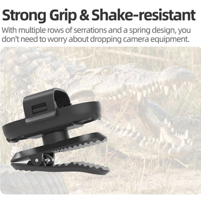 For Insta360 GO3 / GO 3S Sunnylife 360 Degree Rotation Backpack Clip Action Camera Clamp Mount (Black)