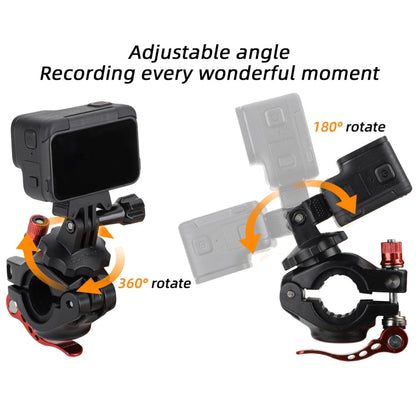 Sunnylife Sports Camera Universal Bicycle Clamp 360 Rotation 19-35mm Clip for DJI Action / Insta360 / GoPro (Black)