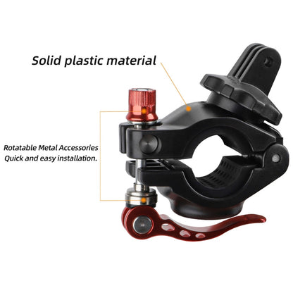 Sunnylife Sports Camera Universal Bicycle Clamp 360 Rotation 19-35mm Clip for DJI Action / Insta360 / GoPro (Black)
