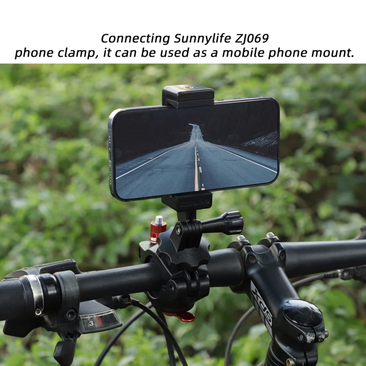 Sunnylife Sports Camera Universal Bicycle Clamp 360 Rotation 19-35mm Clip for DJI Action / Insta360 / GoPro (Black)