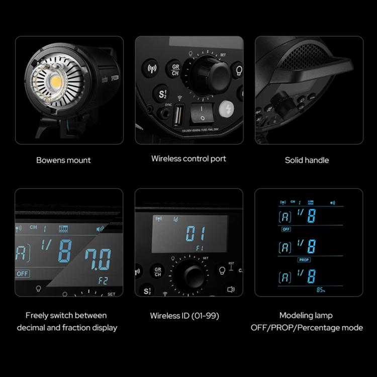 Flash de studio Godox DP600III-V Lumière photo 600Ws Système sans fil 2.4G X Monture Bowens (prise UE)