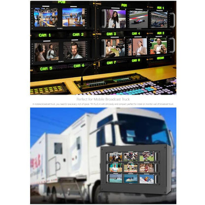 FEELWORLD T51 PLUS-H Triple 5.5 inch 2RU Rackmount Monitor Full HD 4K HDMI SDI AV Monitor (UK Plug)