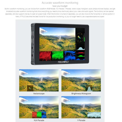 FEELWORLD F7 PLUS 7 inch DSLR Camera Field Monitor Touch Screen 4K HDMI High Brightness 1200nit Monitor (Black)