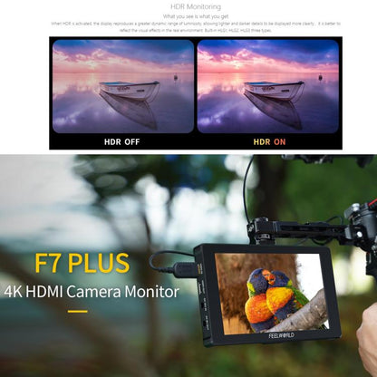 FEELWORLD F7 PLUS 7 inch DSLR Camera Field Monitor Touch Screen 4K HDMI High Brightness 1200nit Monitor (Black)