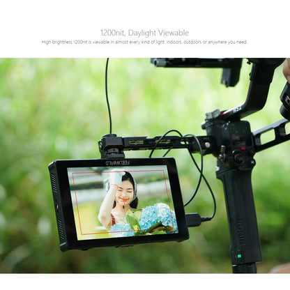 FEELWORLD F7 PLUS 7 inch DSLR Camera Field Monitor Touch Screen 4K HDMI High Brightness 1200nit Monitor (Black)