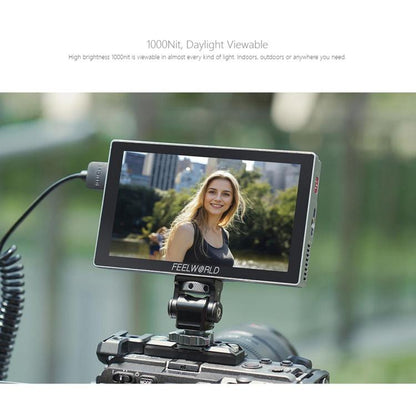 FEELWORLD P6X 5.5 inch Aluminium DSLR Camera Field Monitor Touch Screen 4K HDMI High Brightness 1000nit Monitor (Black)
