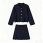 knitted jacket+short skirt set
