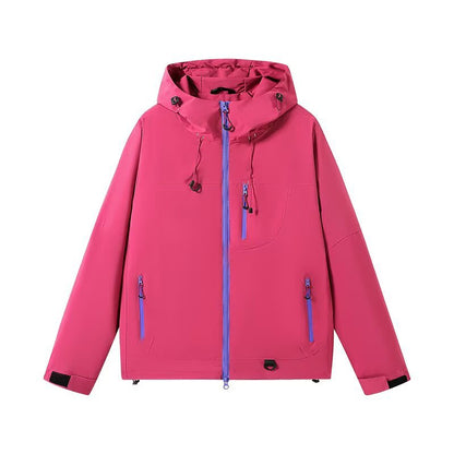 Women's Waterproof Windproof Softshell Windbreaker Jacket, Lightweight Premium Windproof Coat for Petite Figures