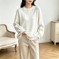 Solid color lace long sleeved pullover sweater