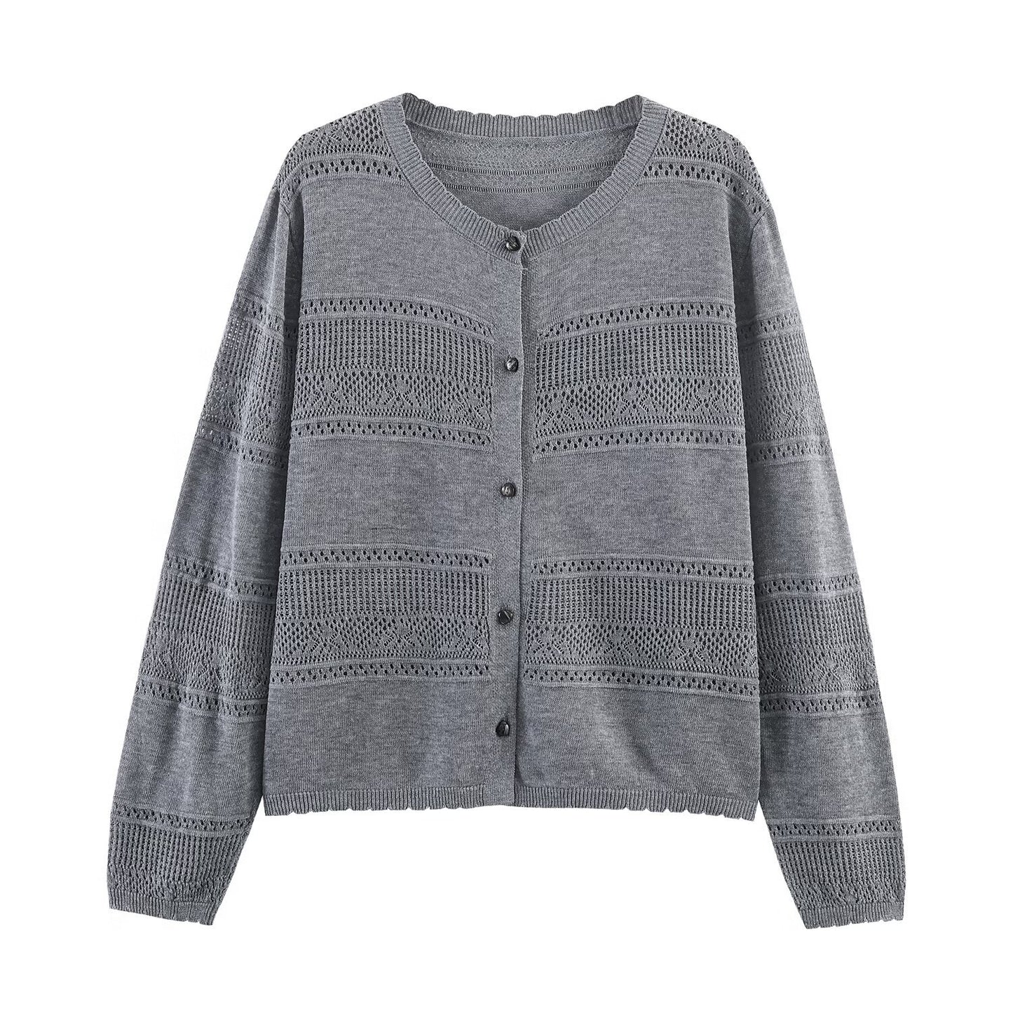 Women's Hollow Mesh Knit Cardigan Lightweight